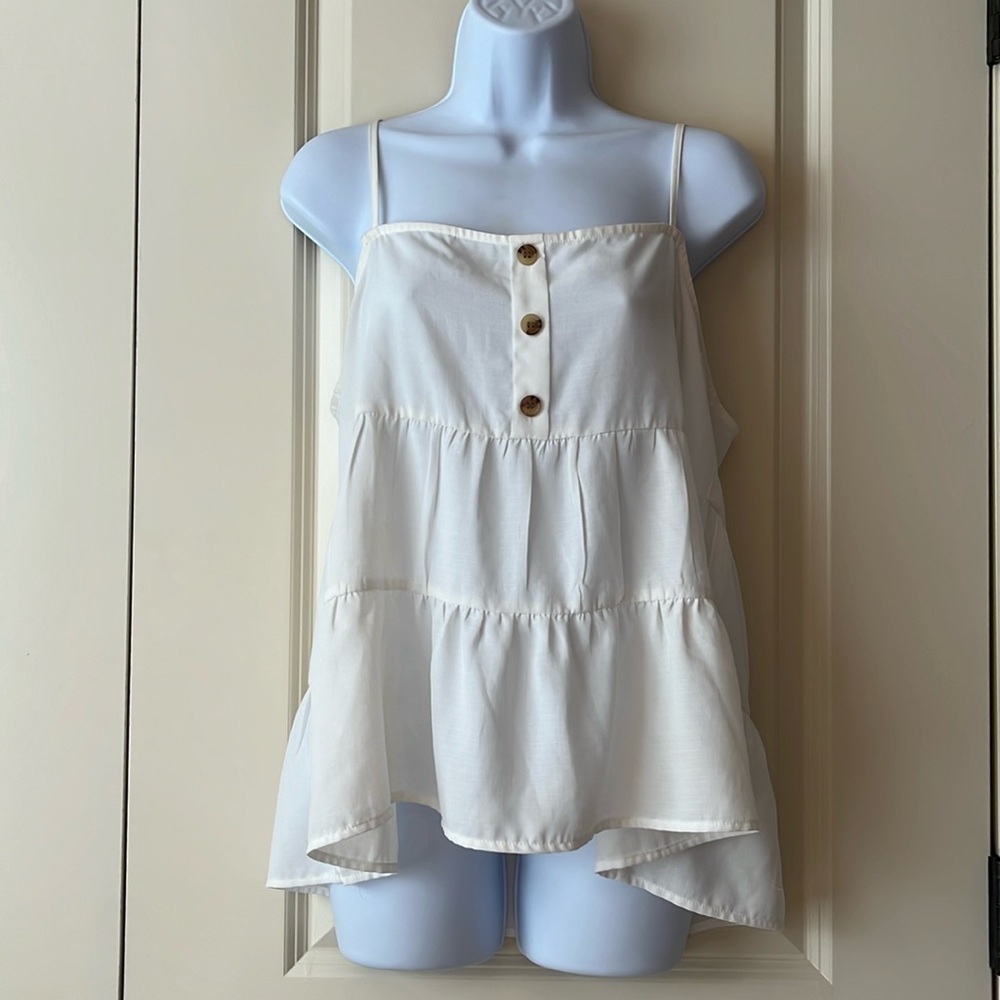 Paper Crane White/Off White Summer Blouse size Medium